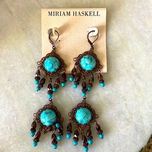 Miriam Haskell Turquoise Earrings